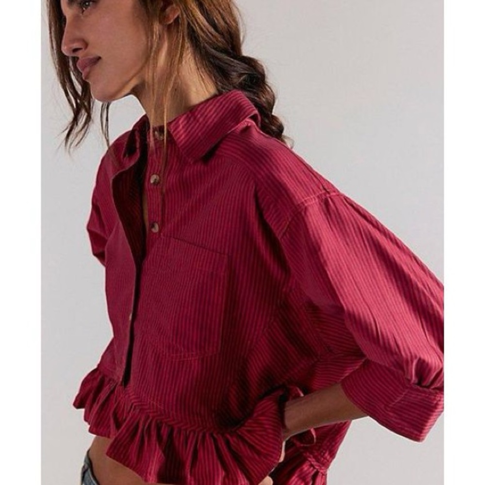 Free People We The Free Bailey Stripe Shirt - Picture 5 of 7